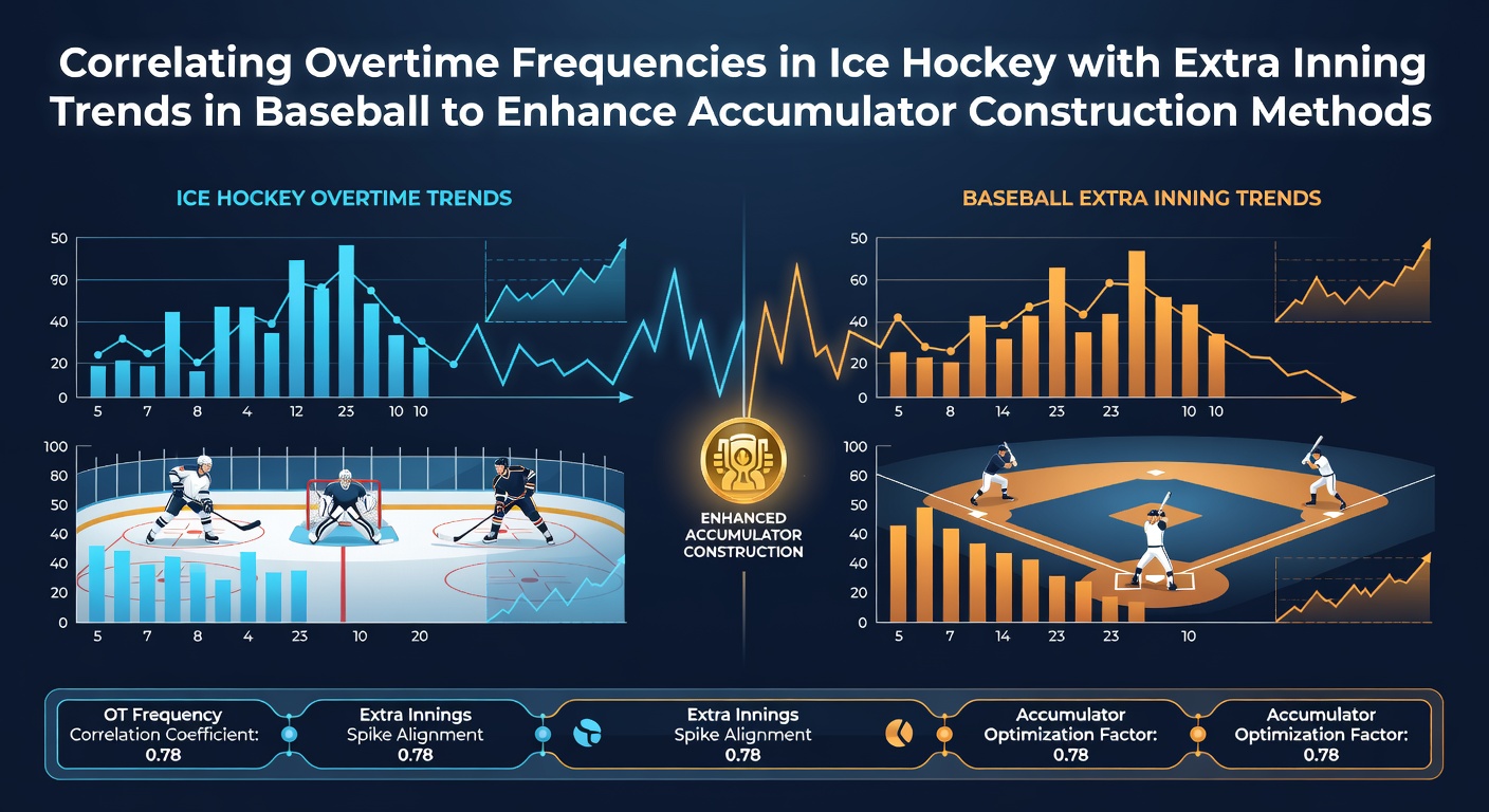 Visual representation of overtime periods in NHL games alongside extra innings in MLB matchups, highlighting statistical overlap patterns used in accumulator betting models