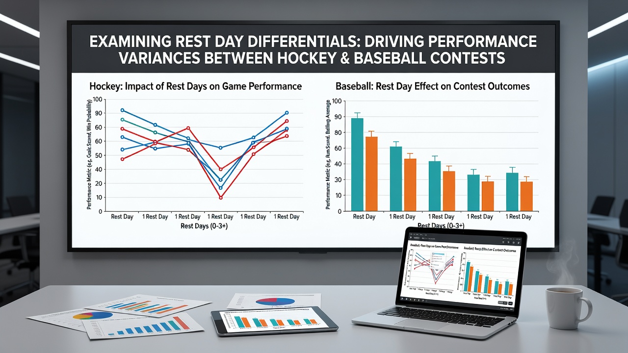 Graph displaying performance variance data for rested versus fatigued NHL and MLB players during schedule congestion