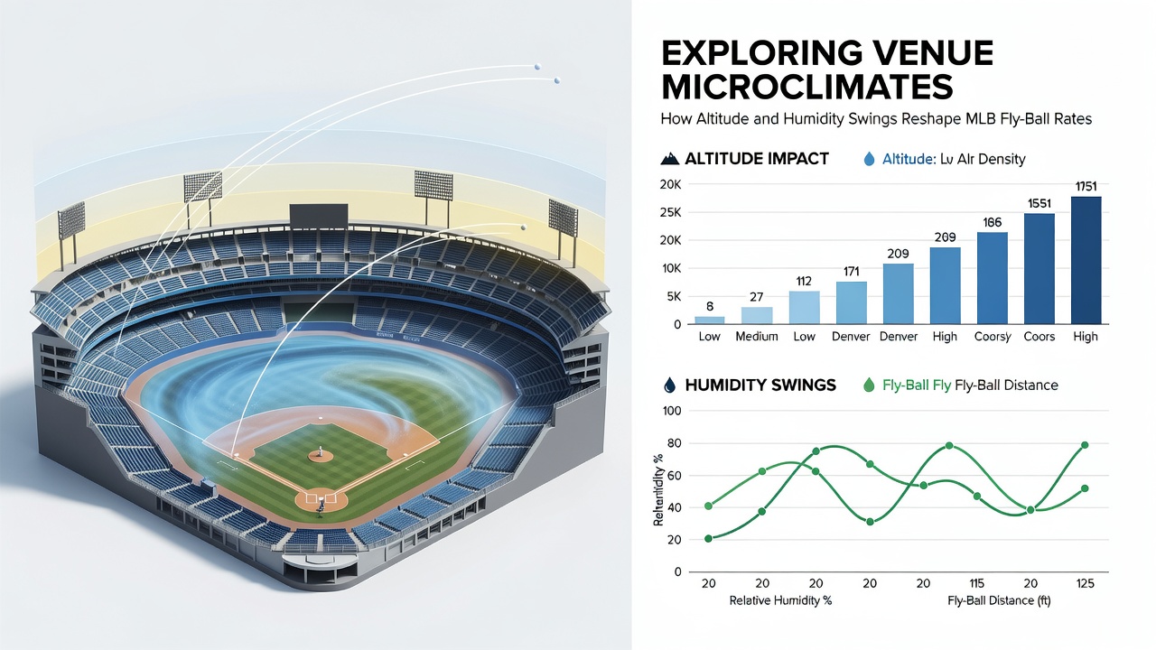 NHL arena ice surface with environmental monitoring equipment and puck trajectory overlays