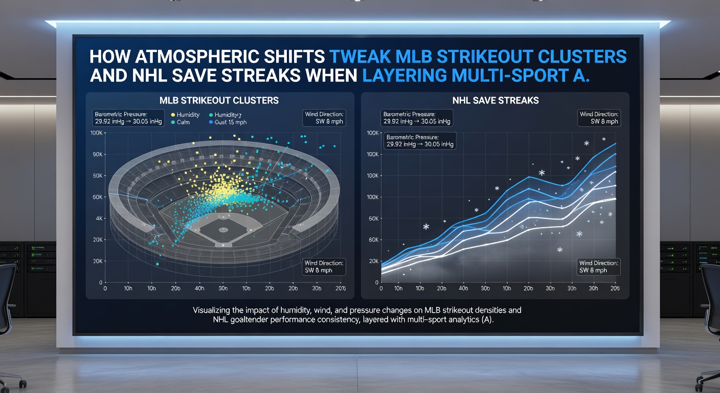 NHL goalie making a save under varying arena conditions linked to weather systems