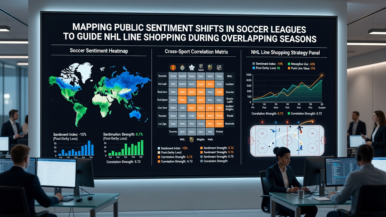 Chart showing correlation between soccer public betting percentages and NHL line movements over a sample overlap period
