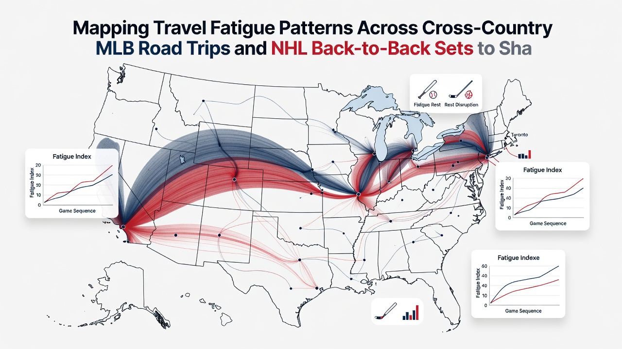 Detailed schedule grids showing MLB cross-country trips and NHL back-to-back clusters during June 2026