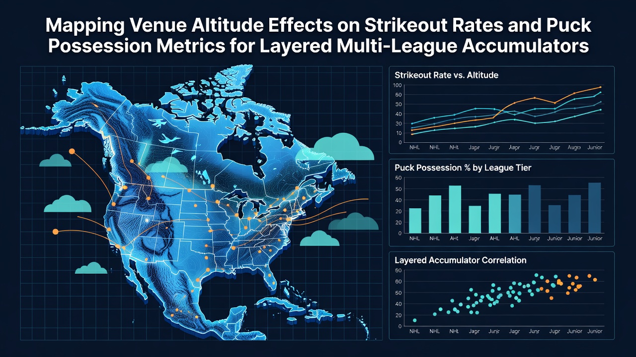 Altitude-adjusted metrics chart showing MLB strikeout variations and NHL puck possession trends at high-elevation venues