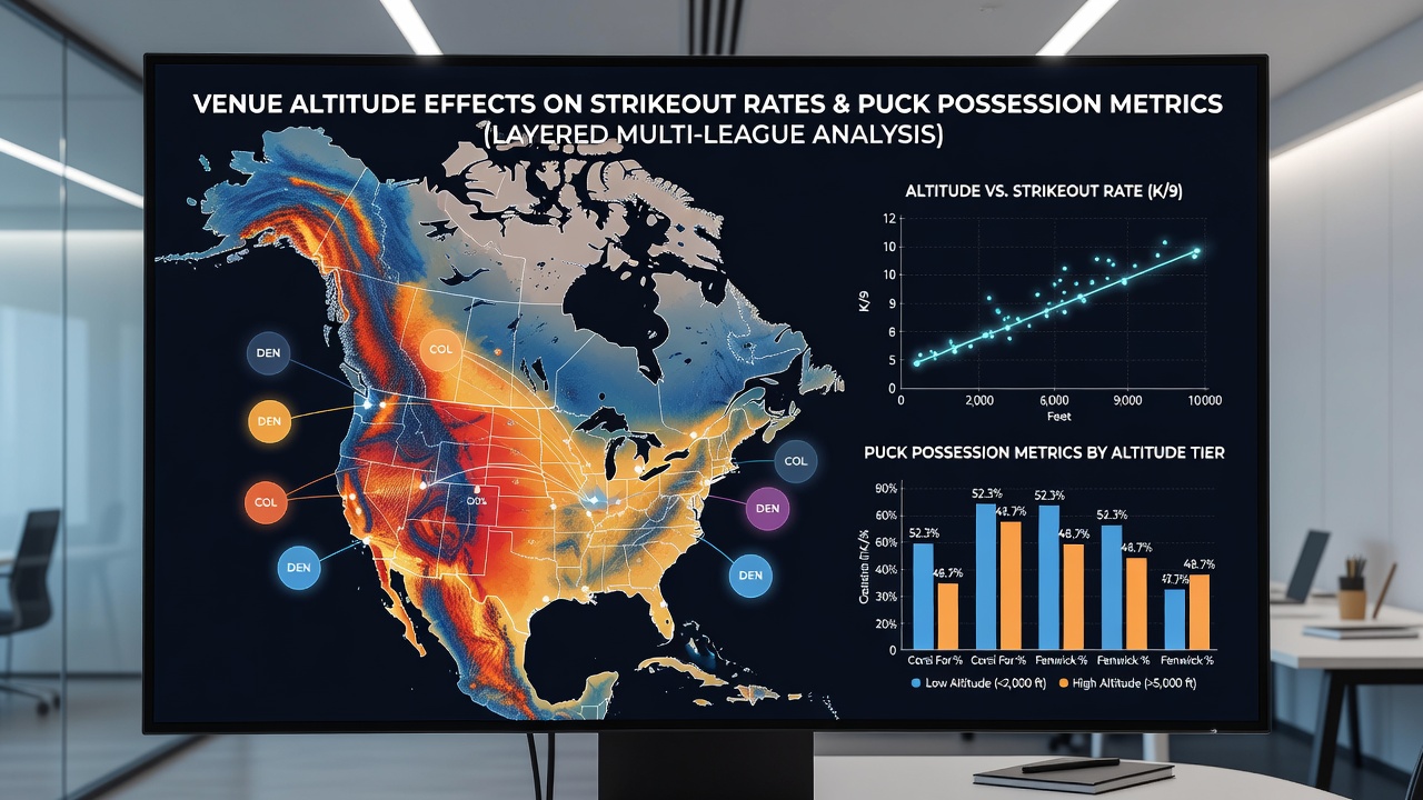 Multi-league accumulator matrix displaying altitude-adjusted strikeout and possession correlations